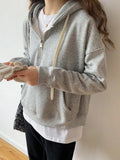 Style Gray Hooded Hoodie In Autumn And Winter 2023-Outfit