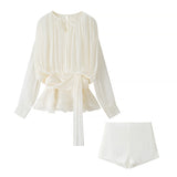 Homemade New Women's Classic Pressed Flawed Belt Design Loose Net纱 Dress