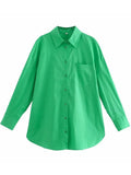Long Shirts For Women 2022 Solid Loose Blouses With Button Casual Tops For Ladies Pink Oversized Boyfriend Shirts