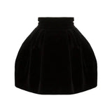 Velour Ruched Skirt For Female Casual High Waist Autumn Elegant A-Line Women's Skirts Fashion Clothing