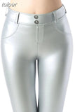 Faux Pu Leather Leggings Women Leggins High Waist Sexy Black Leggings Push Up Jegging Warm Winter Leggings Women
