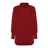 Autumn Women Stylish Tops Blouses Lapel Long Sleeve Buttons Casual Solid Asymmetrical Ladies Shirts Elegant Party