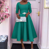Women's 2025 Summer New Solid Dress Temperament Evening Dress Dress Dress Dress Dress