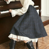 Party 2022 Spring Vintage Gothic Skirt Women Casual Patchwork High Street Korean Skirt Long High Waist Harajuku Midi Skirt Female