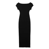 New Fitting Solid Color Medium And Long Version Knitted Dress 2335175-Outfit
