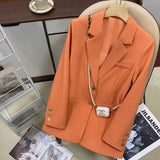 Toloer Suit Jacket Female 2024 Spring And Autumn New Korean Version Of Leisure Commuting Temperament Goddess Fan Ka Color Suit Jacket-Outfit