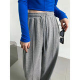 Drawstring Sweat Pants Women's Loose Casual Elastic Waist Hanging Feeling Wide Leg