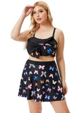 High-Waisted Strap Butterfly Plus Size Two Piece