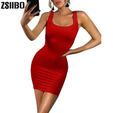 Women's Sexy Bodycon Tank Dress Sleeveless Basic Midi Club