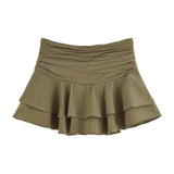 Homemade New Women's Oceanic Folding Laminated Mid-Rise Skirt