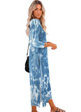 Tie Dye O-Neck Slit Long