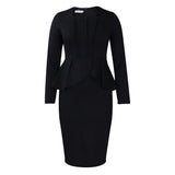 Large Size Women's Autumn And Winter New Long-Sleeved OL Temperament Elegant Lotus Leaf Side African