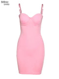 Sisterlinda Spring Party Vacation Birthday Trend Y2K Dress Women Sleeveless Backless Skinny Sexy Nightclub Clubwear Lady