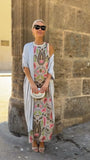 Summer New Temperament Elegant Printed Dress Collar Vest Two-Piece Set