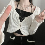 Fashion Suit Two Piece Set Women Chain Folds Tshirts Lace Up Sling Vest Sets Roupas Femme Y2k Clothes Korean Sexy Outfits-Outfit