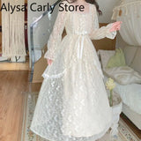 Party 2022 Spring Lolita Party Midi Dress Women Lace Patchwork Vintage Fairy Dress Female Casual Ruffles Korean Fashion Princess