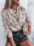 Classic Chains Print Long Sleeve Formal