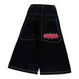 Men's Jeans Y2K Bag Vintage High-Quality Pattern Hip-Hop Street Leisure Men Harajuku Wide Legs-Outfit