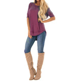 Women's Clothing 2025 Autumn And Winter Round Collar Long-Sleeved T-Shirt Solid Color Loose Top Before The Short And Rear Long Tuxedo Women's
