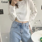 Colors Loose Long Sleeve T-shirts Women Spring Daily Student All-match Casual Streetwear Short Style Tops Basic