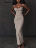 Elegant Maxi Dress Women 2024 Sexy Halter Spaghetti Lady Long Dresses Girls Female Robe Evening Party Robe Streetwear New-Outfit