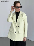High-quality Office Ladies Loose Blazer 2022 Spring Summer Fashion Notched Collar Single-breasted Suits