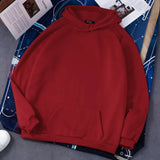 Hoodies Solid Color Hooded Tops Women Men O Neck Sweatshirt Long-sleeved Winter Plus Velvet Thickening Coat