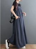 Summer Dresses Woman 2022 Fashion Big Pocket Denim Sling Dress Women's Loose Casual Women's Dresses Long Denim Strap