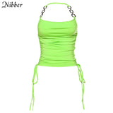 women sexy Sleeveless sling backless off shoulder stretch Slim Soft Solid color party 2020 spring summer new