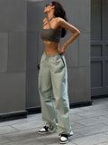 Pants Y2K Clothes Loose Drawstring Low Waist Joggers Trousers Women Casual Outfits Streetwear Baggy Wide Leg Sweatpants-Outfit