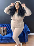 Plus Size Solid Plain Hoodies