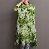 Women Long Sleeve Tie Dye Shirt Autumn Fashion Printed Blouse Gradient Color Long Top Tunic Blusas Female Loose Chemise