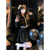 Autumn Elegant Blazer Suits Women Y2k Crop Tops Korean Fashion 2 Piece Dress Set Office Lady Vintage Coats + Mini
