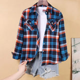 Plaid Shirts Women Tops And Blouses 2021 Brand Casual Long Sleeve Plus Size Blouse Ladies Preppy Style Shirt Blusas