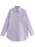 Long Shirts For Women 2022 Solid Loose Blouses With Button Casual Tops For Ladies Pink Oversized Boyfriend Shirts