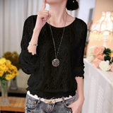 New Spring Lace Shirts Long Sleeve White Women Blouse Chiffon Shirts Tops for Women Summer Sexy White Top Female