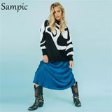 Y2K Winter Knitted Vintage Pullovers Long Sleeve Striped Loose Casual Sweater Tops Korean Fashion 2021 Jumper