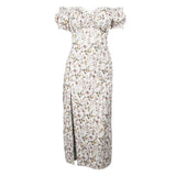 Printing Summer 2024 Broken Flower Skirt With Chest Fork Slimming To Show Lean Princess Skirt-Outfit