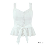 New Summer Women's Clothing White Folded Neck