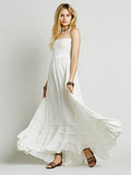 Backless Bohemian Beach Maxi Cotton Dress