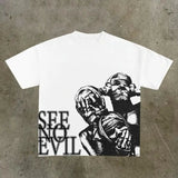 Street Printed Large T-Shirt Gothic 2024 Graphics T-Shirt Y2k Blouse Armed Gothic Men's Short Sleeves-Outfit