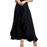 Palazzo Pants 2020 Causal Ruffle Irregular Plus Size Female Trouser Elegant High Waist Loose Solid Female Pants