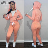 Winter Matching Sets Womens Two 2 Piece Sets Tracksuit Pink Sweatsuits For Womens Outfits Zipper Zipper Top Pants