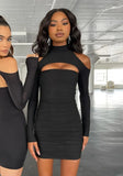 Winter Sexy Black Cut Out Long Sleeve Bodycon