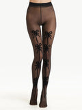 Sexy Women Spring Summer Pantyhose Bowknot Pattern Elastic High Waist Mesh See-Through Thin Stockings Stretchy Tights-Outfit