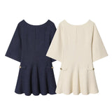 Spring And Summer New Women's Fashion Casual Collar Striped Wide-Sleeved