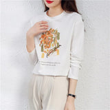 Women's Tshirt Casual Tops printing T Shirt Basic bottoming shirts Ladies o-neck Long Sleeve Tee