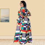 Plus Size Dresses for Women 5XL Elegant Lady with Blet Loose Sexy Black Long Sleeve Maxi Shirts Dress Wholesale