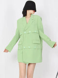Casual Spring Blazer For Women Notched Collar Long Sleeve Solid Minimalist Elegant Blazers Female Fashion