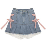 Bow Sweet Two Piece Sets Women Casual Patchwork Chic Skirt Sets Female Designer Bandage Strappy Elegant Party Sets